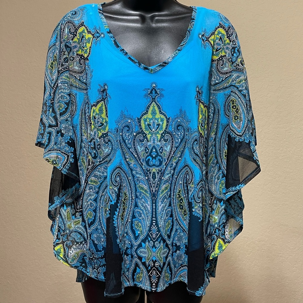 INC sheer printed top small